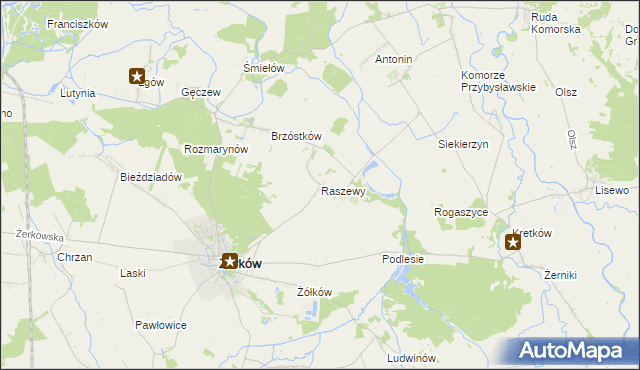 mapa Raszewy gmina Żerków, Raszewy gmina Żerków na mapie Targeo