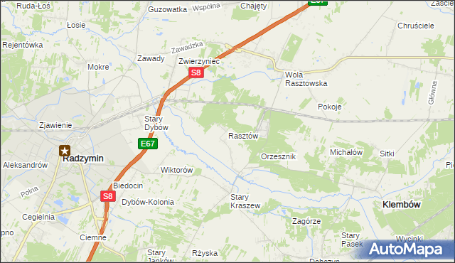 mapa Rasztów, Rasztów na mapie Targeo