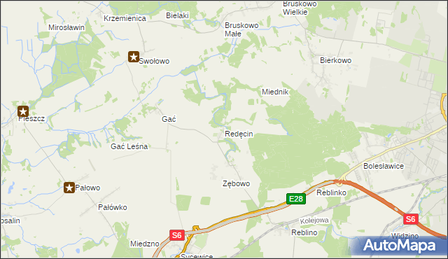 mapa Redęcin, Redęcin na mapie Targeo