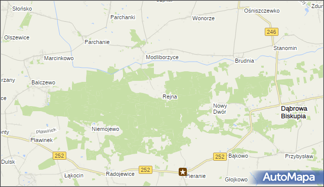 mapa Rejna, Rejna na mapie Targeo