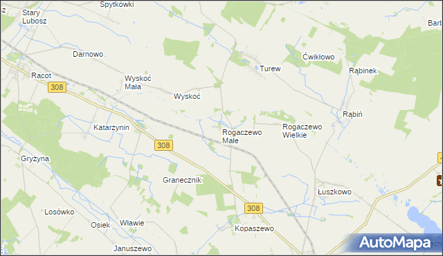 mapa Rogaczewo Małe, Rogaczewo Małe na mapie Targeo