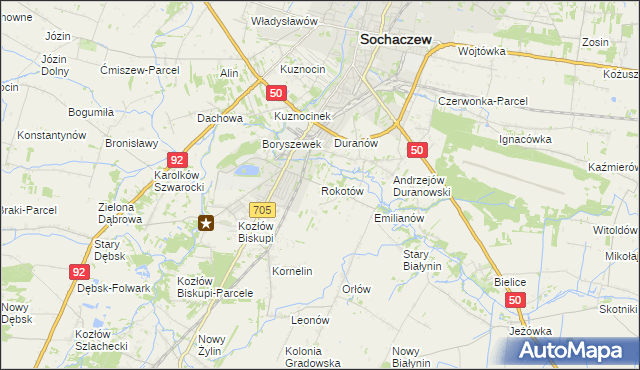 mapa Rokotów, Rokotów na mapie Targeo