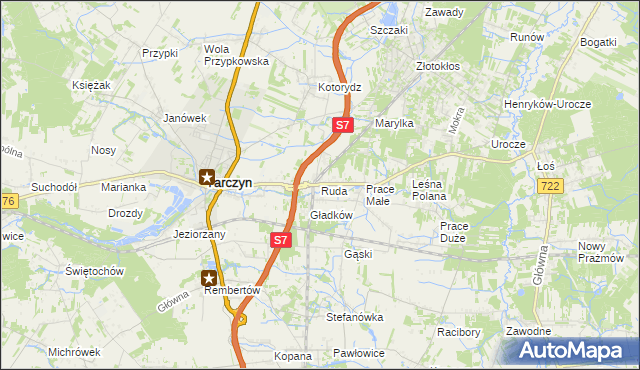 mapa Ruda gmina Tarczyn, Ruda gmina Tarczyn na mapie Targeo