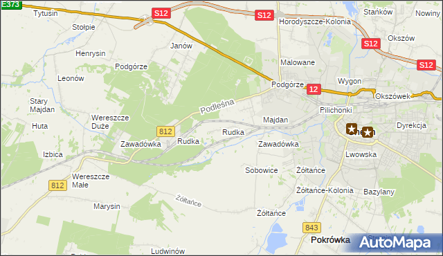 mapa Rudka gmina Chełm, Rudka gmina Chełm na mapie Targeo