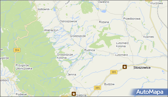 mapa Rudnica gmina Stoszowice, Rudnica gmina Stoszowice na mapie Targeo