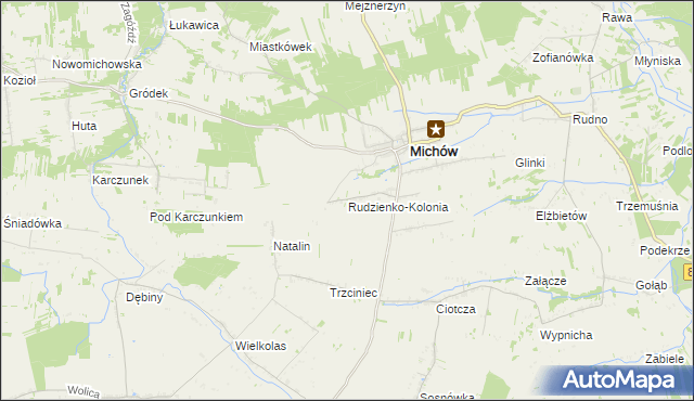 mapa Rudzienko-Kolonia, Rudzienko-Kolonia na mapie Targeo