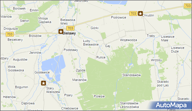 mapa Rulice, Rulice na mapie Targeo