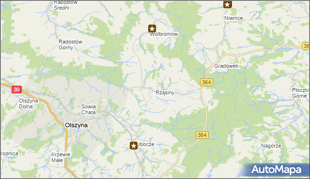 mapa Rząsiny, Rząsiny na mapie Targeo