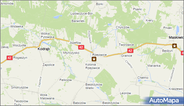 mapa Rzejowice, Rzejowice na mapie Targeo