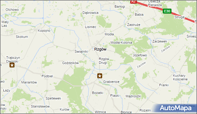 mapa Rzgów Drugi, Rzgów Drugi na mapie Targeo