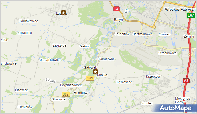 mapa Samotwór, Samotwór na mapie Targeo