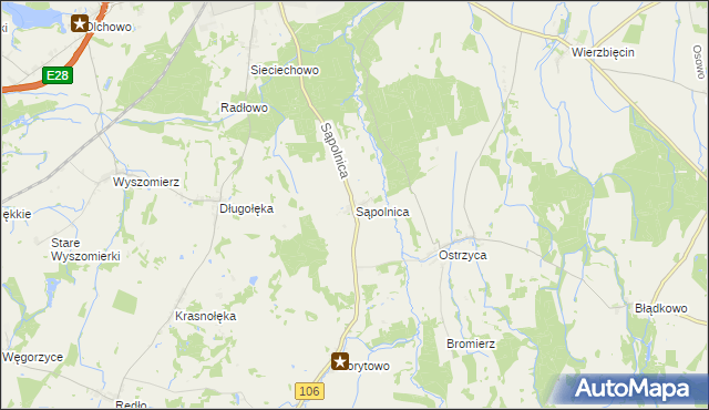 mapa Sąpolnica, Sąpolnica na mapie Targeo