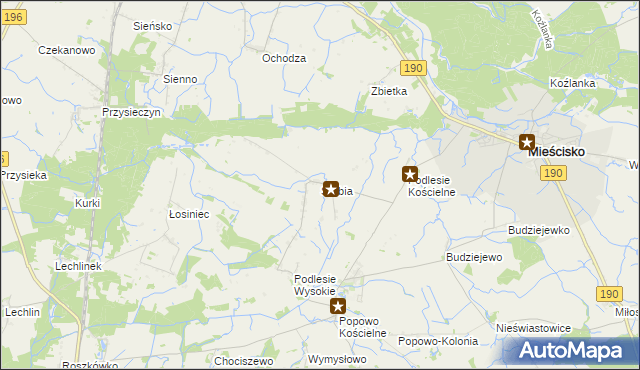 mapa Sarbia gmina Mieścisko, Sarbia gmina Mieścisko na mapie Targeo