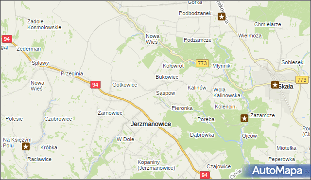 mapa Sąspów, Sąspów na mapie Targeo