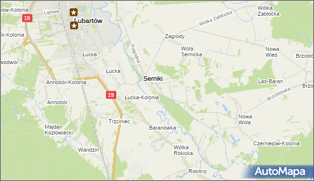 mapa Serniki-Kolonia, Serniki-Kolonia na mapie Targeo