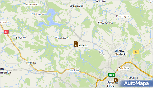 mapa Siedlęcin, Siedlęcin na mapie Targeo