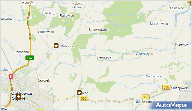 mapa Sieroszów, Sieroszów na mapie Targeo