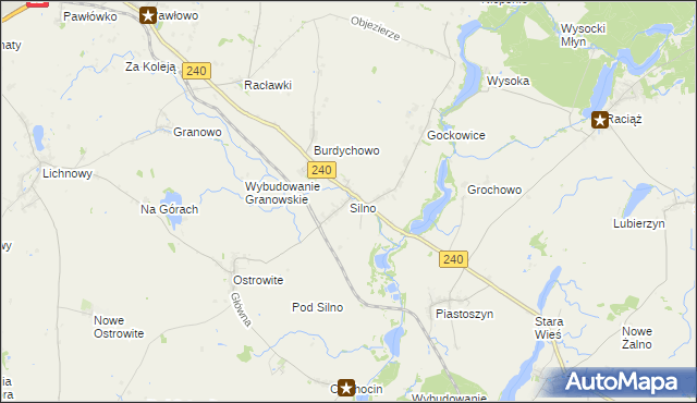 mapa Silno gmina Chojnice, Silno gmina Chojnice na mapie Targeo