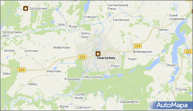 mapa Skarszewy powiat starogardzki, Skarszewy powiat starogardzki na mapie Targeo