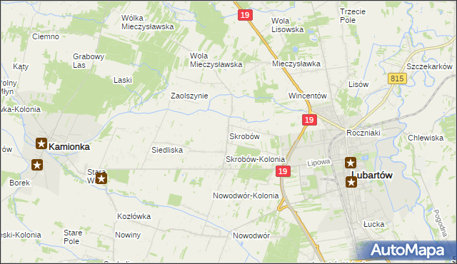 mapa Skrobów, Skrobów na mapie Targeo