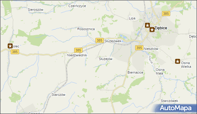 mapa Służejów, Służejów na mapie Targeo