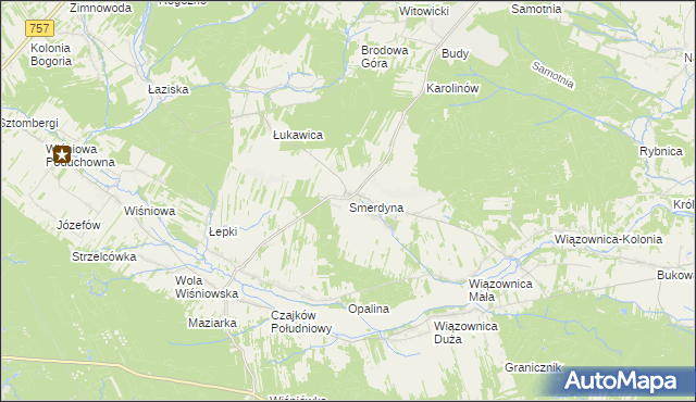 mapa Smerdyna, Smerdyna na mapie Targeo