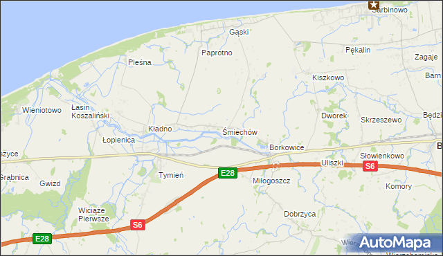 mapa Śmiechów, Śmiechów na mapie Targeo