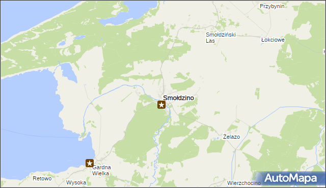 mapa Smołdzino powiat słupski, Smołdzino powiat słupski na mapie Targeo