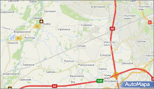 mapa Smolec, Smolec na mapie Targeo