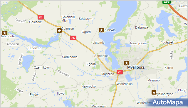 mapa Sobienice, Sobienice na mapie Targeo