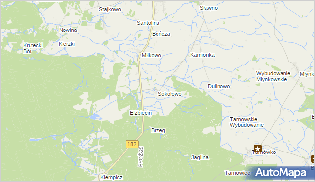 mapa Sokołowo gmina Lubasz, Sokołowo gmina Lubasz na mapie Targeo