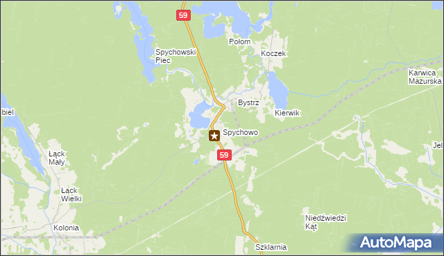 mapa Spychowo, Spychowo na mapie Targeo