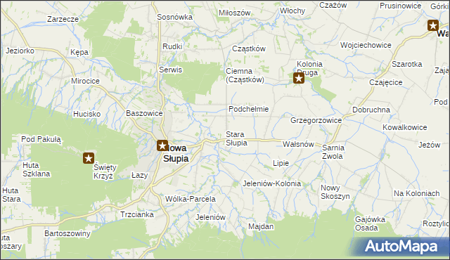 mapa Stara Słupia, Stara Słupia na mapie Targeo