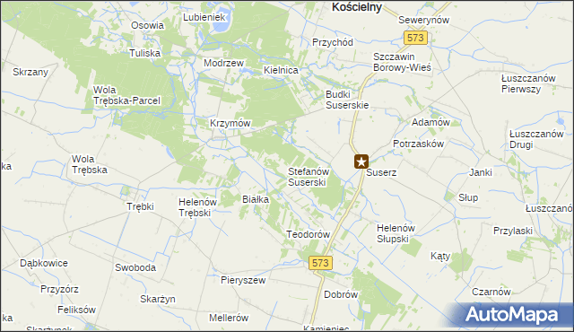 mapa Stefanów Suserski, Stefanów Suserski na mapie Targeo