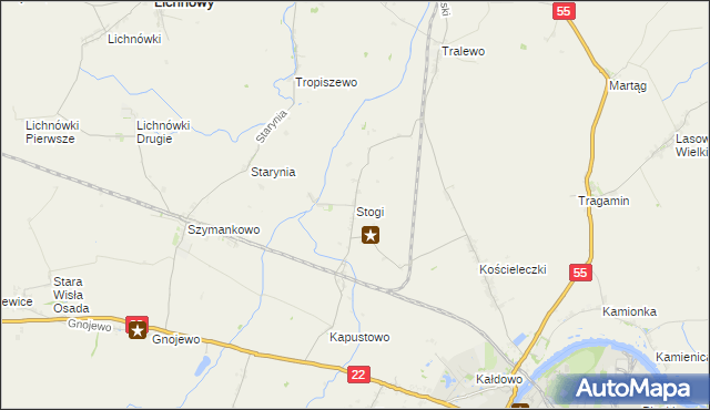 mapa Stogi gmina Malbork, Stogi gmina Malbork na mapie Targeo