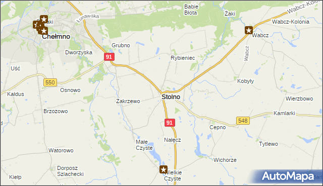 mapa Stolno powiat chełmiński, Stolno powiat chełmiński na mapie Targeo