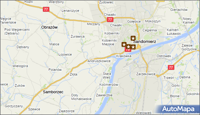 mapa Strochcice, Strochcice na mapie Targeo