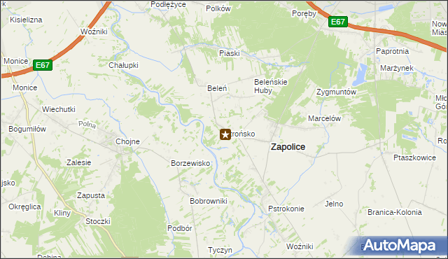 mapa Strońsko, Strońsko na mapie Targeo