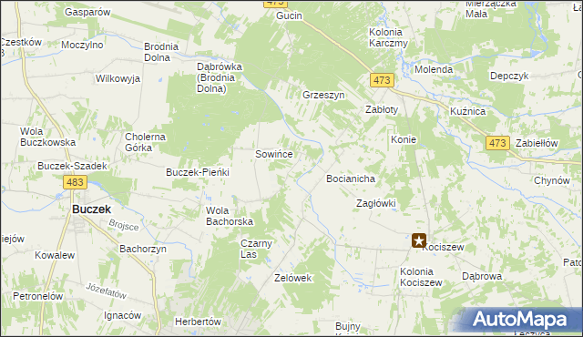 mapa Strupiny, Strupiny na mapie Targeo