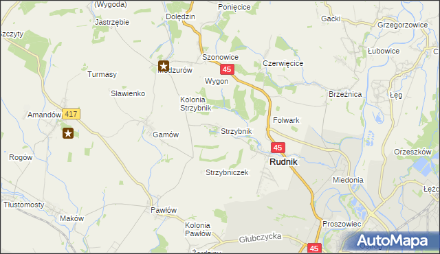 mapa Strzybnik, Strzybnik na mapie Targeo