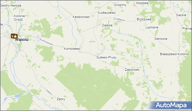 mapa Sulewo-Prusy, Sulewo-Prusy na mapie Targeo