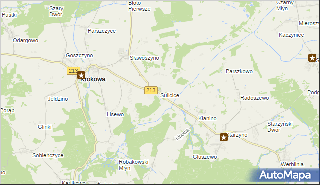 mapa Sulicice, Sulicice na mapie Targeo