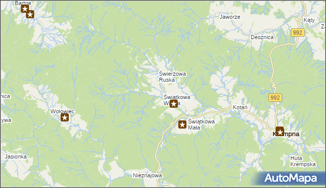 mapa Świątkowa Wielka, Świątkowa Wielka na mapie Targeo