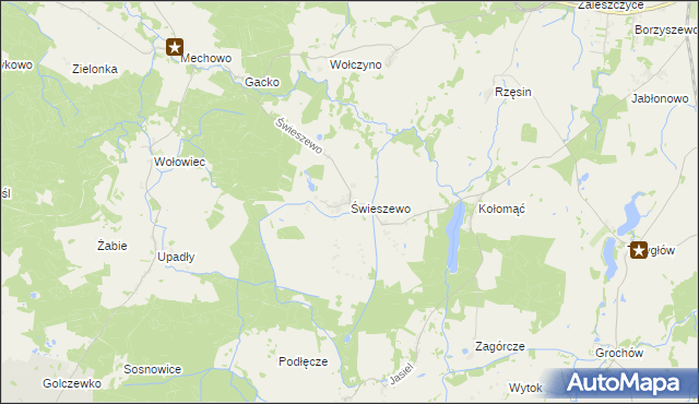 mapa Świeszewo gmina Gryfice, Świeszewo gmina Gryfice na mapie Targeo