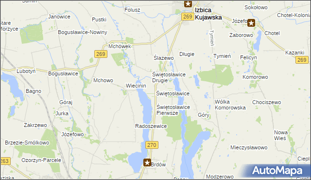 mapa Świętosławice, Świętosławice na mapie Targeo