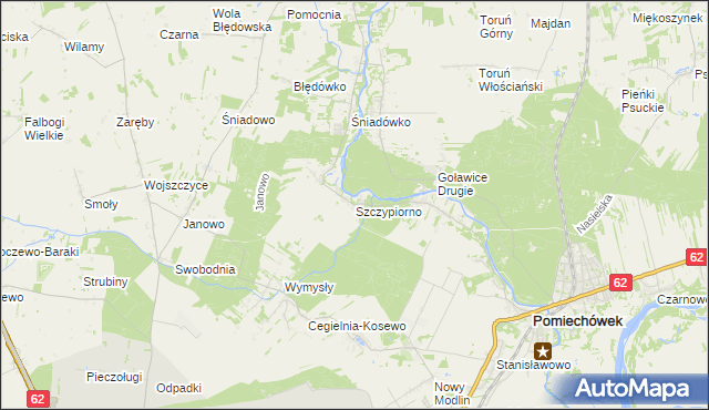 mapa Szczypiorno, Szczypiorno na mapie Targeo