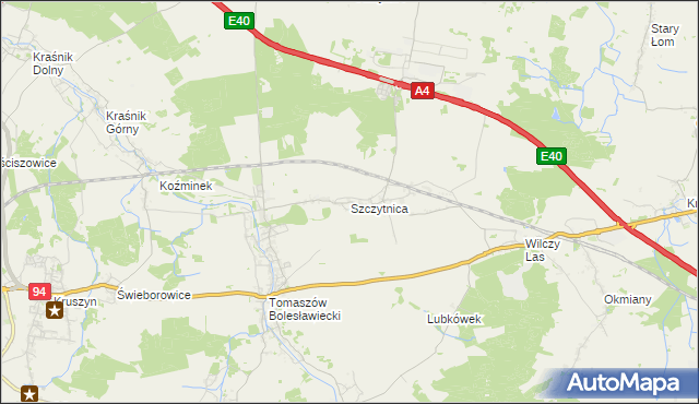 mapa Szczytnica, Szczytnica na mapie Targeo