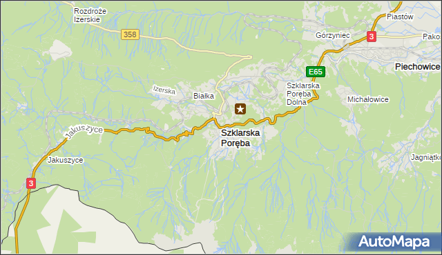 mapa Szklarska Poręba, Szklarska Poręba na mapie Targeo