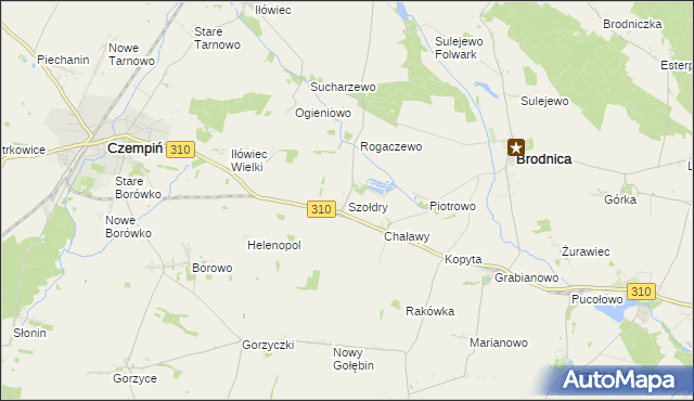 mapa Szołdry, Szołdry na mapie Targeo