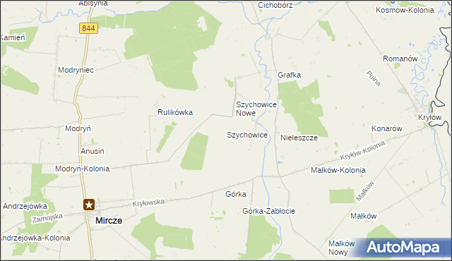 mapa Szychowice, Szychowice na mapie Targeo